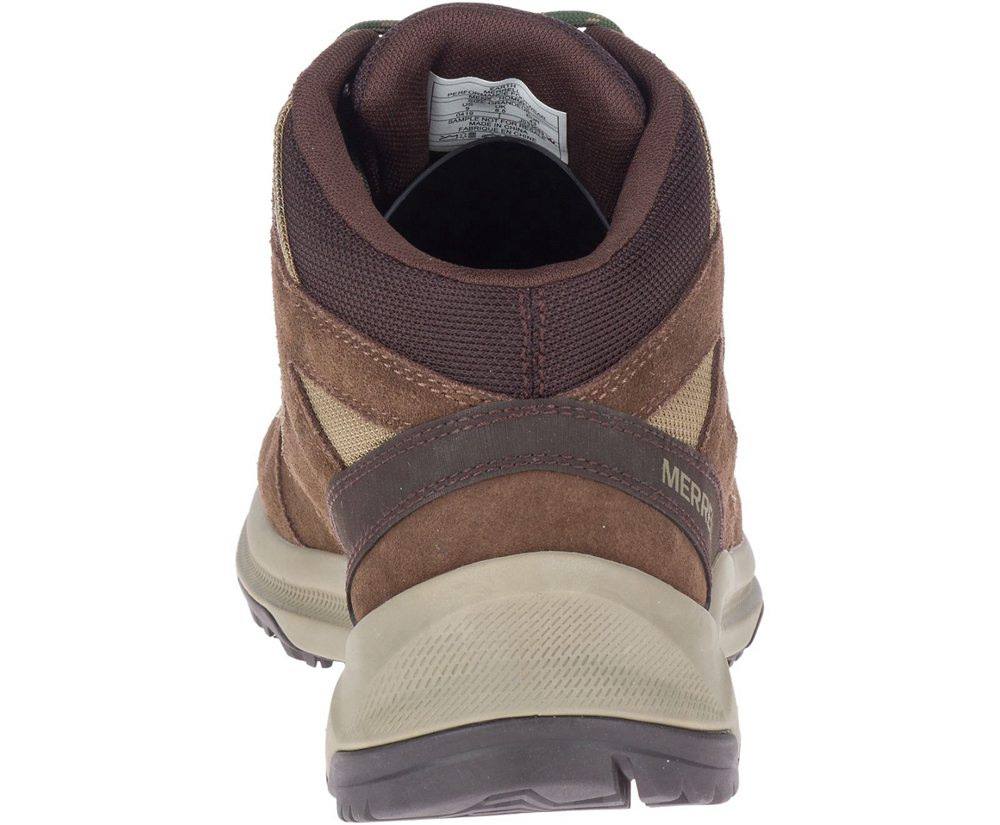 Botas Homem - Merrell Erie Mid Waterproof Wide Width - Marrom - MUK602549